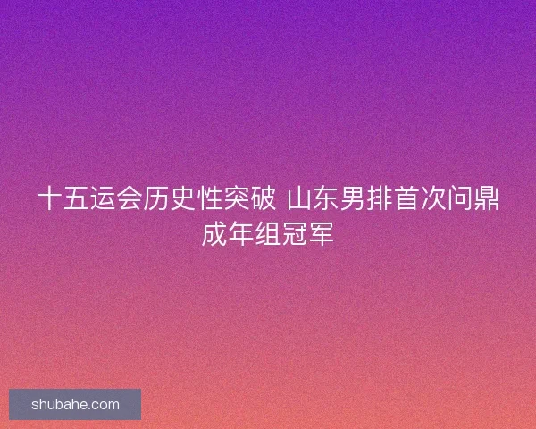 十五运会历史性突破 山东男排首次问鼎成年组冠军